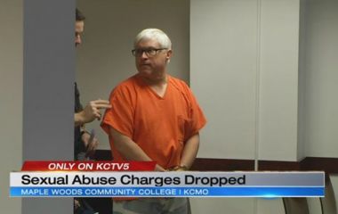 Rodney Sexton is led to court in Johnson County, Missouri, before prosecutors dropped the charges against him for aggravated sexual battery of a mentally handicapped man.