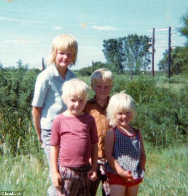 Ruth Wariner, pictured left as a girl with her three younger siblings, who she eventually fled with