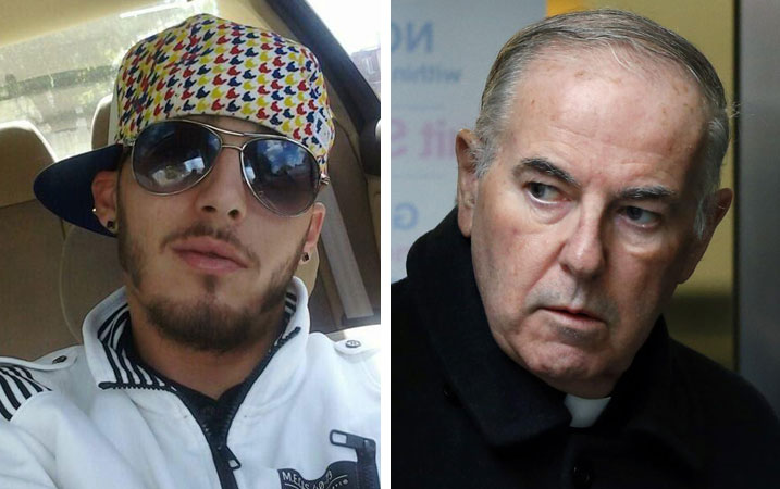Daniel Gallagher, left, said in 2011 that two priests and a Catholic schoolteacher had raped him in the late 1990s. One of those priests, the Rev. Charles Engelhardt, right, died in prison in 2014 after being denied a heart operation. (Left photo by Daniel Gallagher / Right photo by AP)