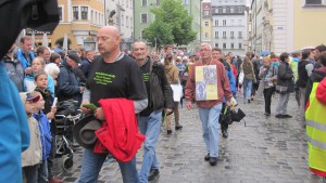 Katholikentag 2014: Missbrauchte Domspatzen demonstrieren fur Gerechtigkeit und Aufklarung. Foto: SWR/ Mona Botros