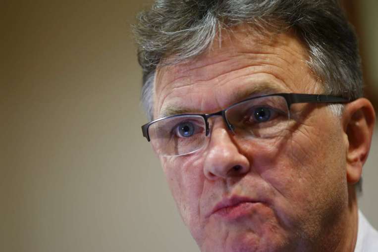 Child abuse victim Peter Saunders talks during a news conference in Rome on Saturday. PHOTO: REUTERS