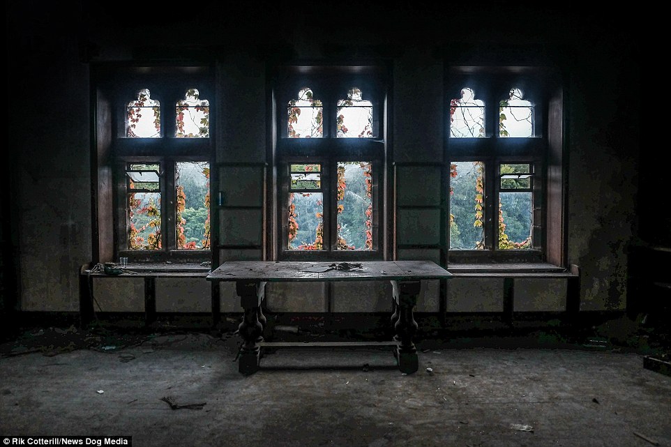 The ornate building continues to stand tall in the town, but it is now just a shell, with the decoratively shaped windows letting the light into vast and empty rooms with virtually no furniture inside