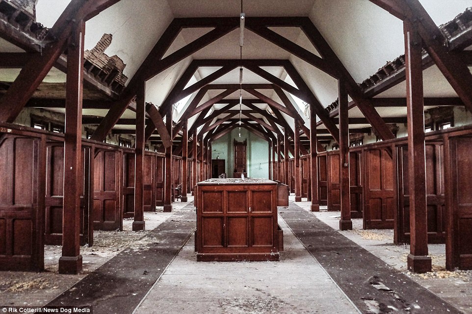 The peeling walls and plaster from the roof now lying on the floor if this dormitory are a sign that the scandal-hit school will never again welcome pupils from its doors