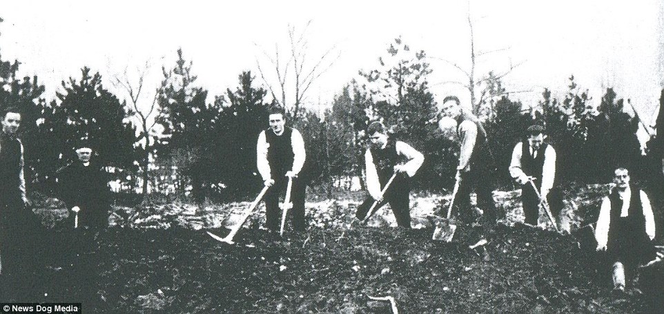 The school has a long heritage and gave a Catholic education to pupils for more than 100 years. These stsudents of the now abandoned school worked on the surrounding grounds of the 153-acre site in 1900