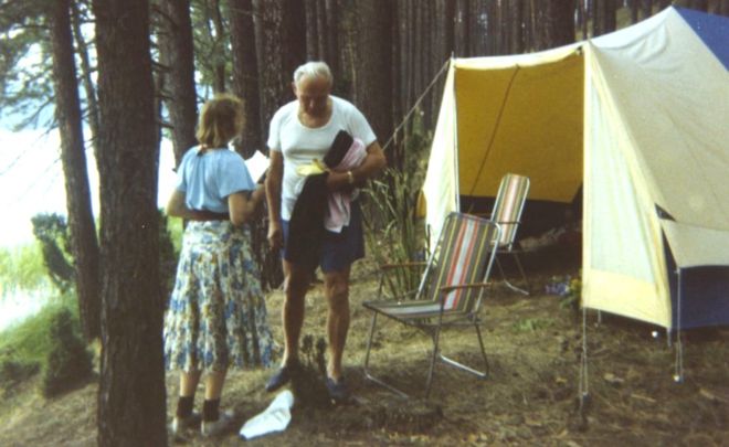 Cardinal Wojtyla and Anna-Teresa Tymieniecka on a camping trip in 1978