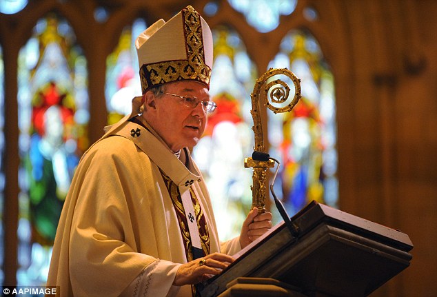 The Catholic Church has built walls around these snivelling excuses for men - like Cardinal Pell, pictured, and his bottom-dwelling kind in fancy outfits. Police have investigated allegations Pell abused minors