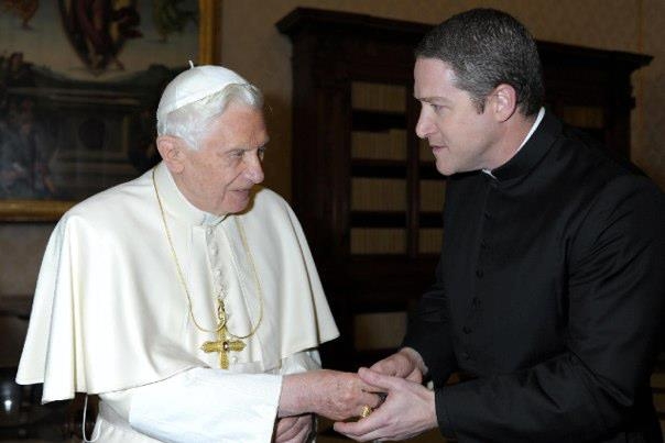 Former St. Mary's priest Denis Heames meets former Pope Benedict XVI. This photo was posted on Heames' Facebook page in February 2012.