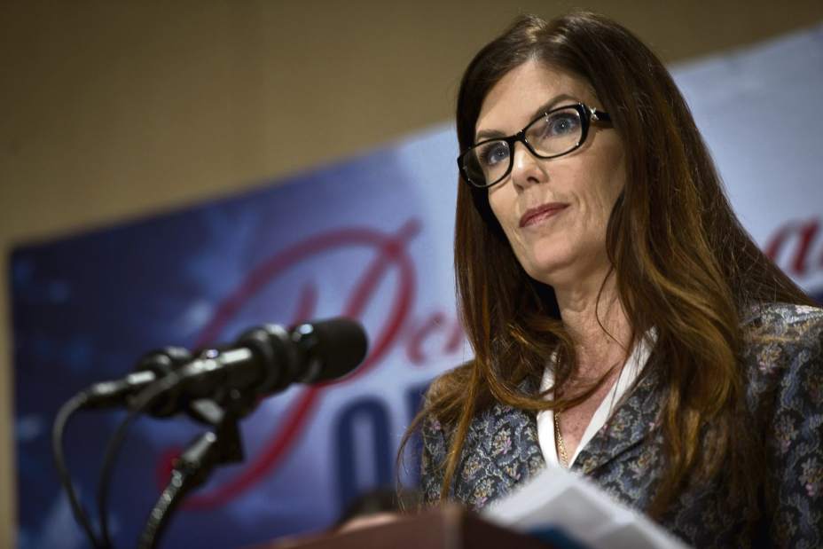 Pennsylvania Attorney General Kathleen Kane discusses a grand jury report detailing sexual abuse in the Altoona-Johnstown Catholic Diocese during a news conference at the Blair County Convention Center on Tuesday, March 1, 2016.