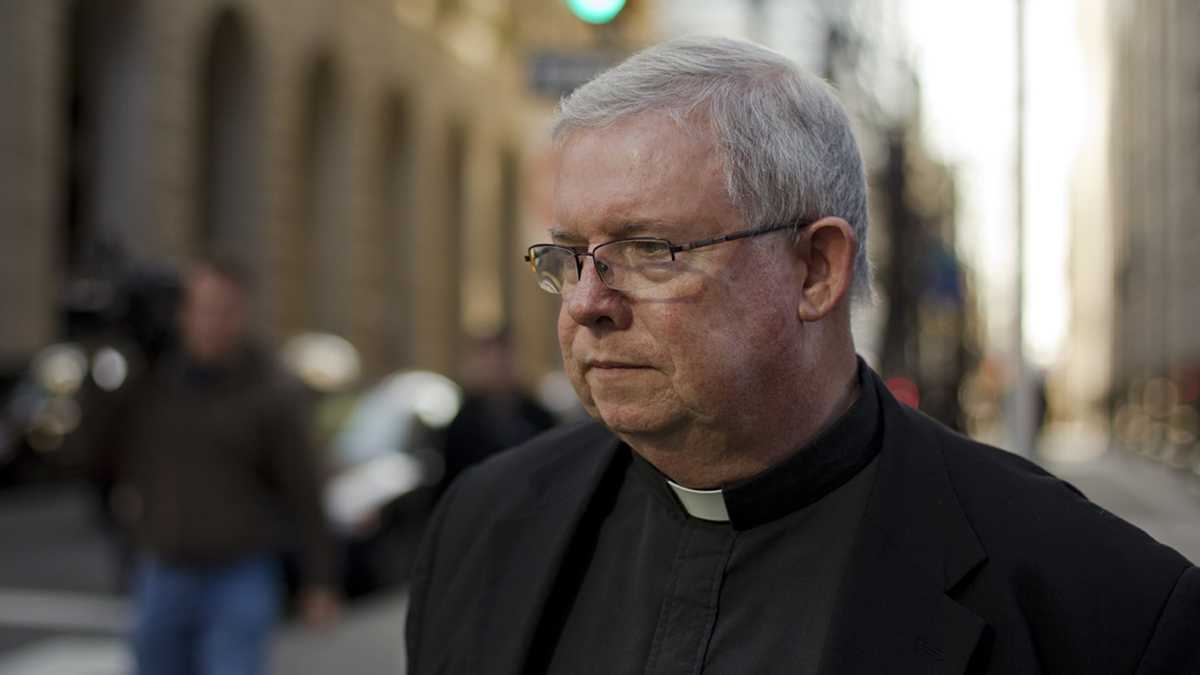 In this Tuesday, March 27, 2012 photo, Monsignor William Lynn leaves the Criminal Justice Center, in Philadelphia. (Matt Rourke/AP Photo)