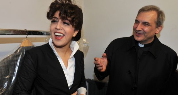 Lay consultant Francesca Chaouqui and Spanish monsignor Lucio Angel Vallejo Balda: pair are among the five on trial. Photograph: Umberto Pizzi/AFP/Getty Images