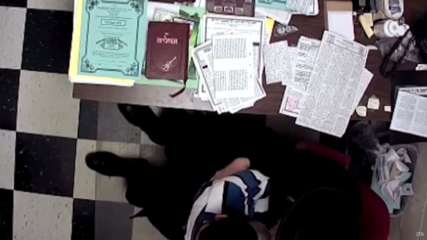 From the video of the Hasidic principal allegedly abusing a child.YouTube
