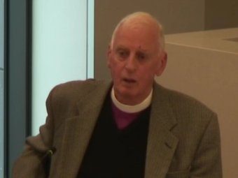 PHOTO: Bishop Richard Appleby giving evidence in Newcastle. (Supplied: Royal Commission)