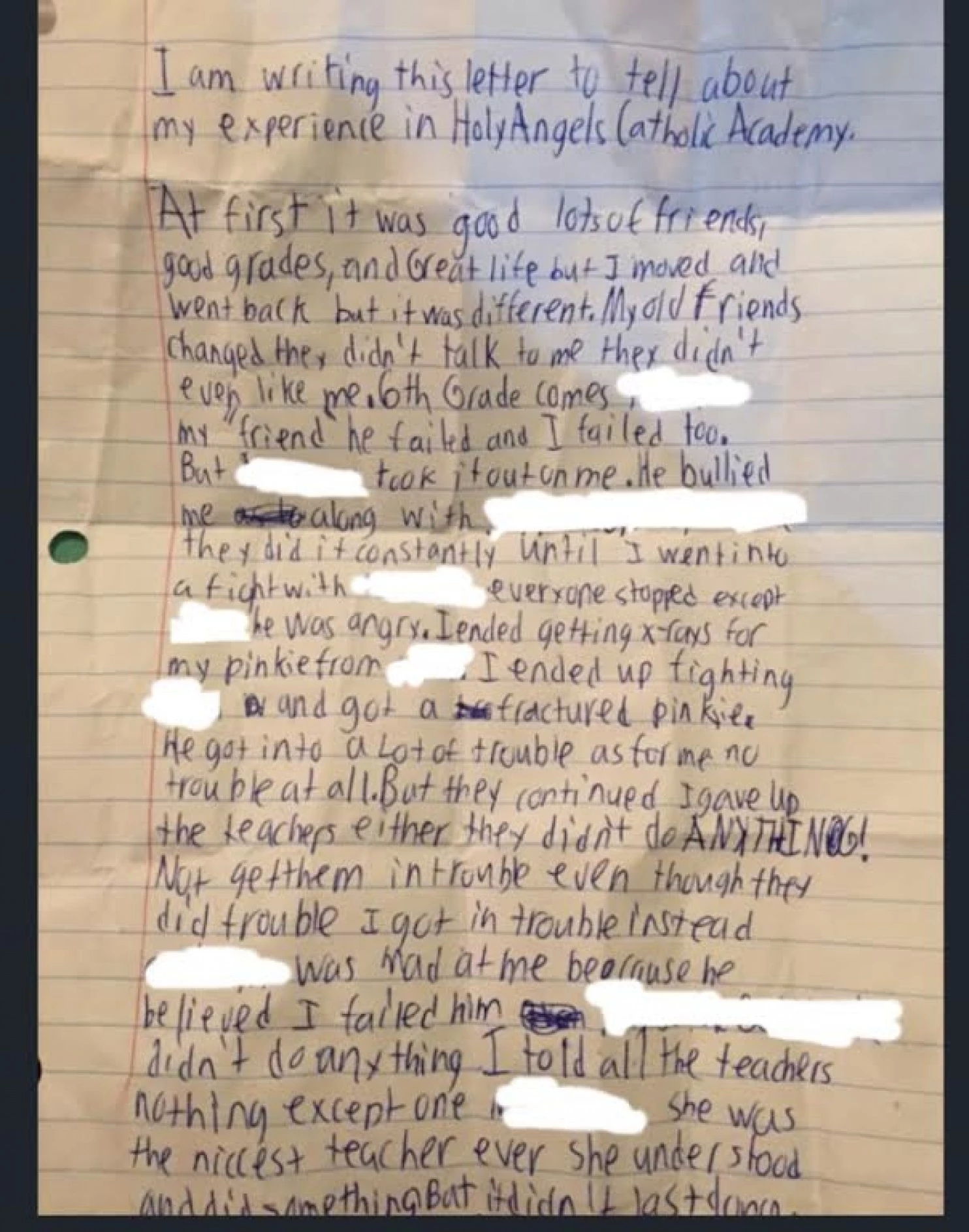 In a letter written over the summer, Daniel Fitzpatrick outlined relentless bullying at school. (Courtesy of Scott Rynecki)