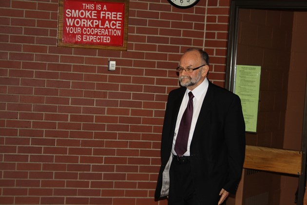 Rev, Brent Hawkes, shown at Kentville provincial court last week, is charged with indecent assault and gross indecency against a student at the school where he was teacher in the 1970s. (LOCAL XPRESS / FILE)