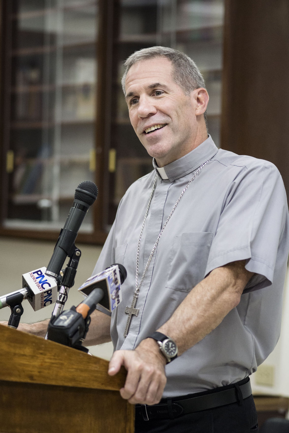 Coadjutor Archbishop Michael Jude Byrnes arrived back in Guam yesterday to resume his duties as head of the Archdiocese of Agana.