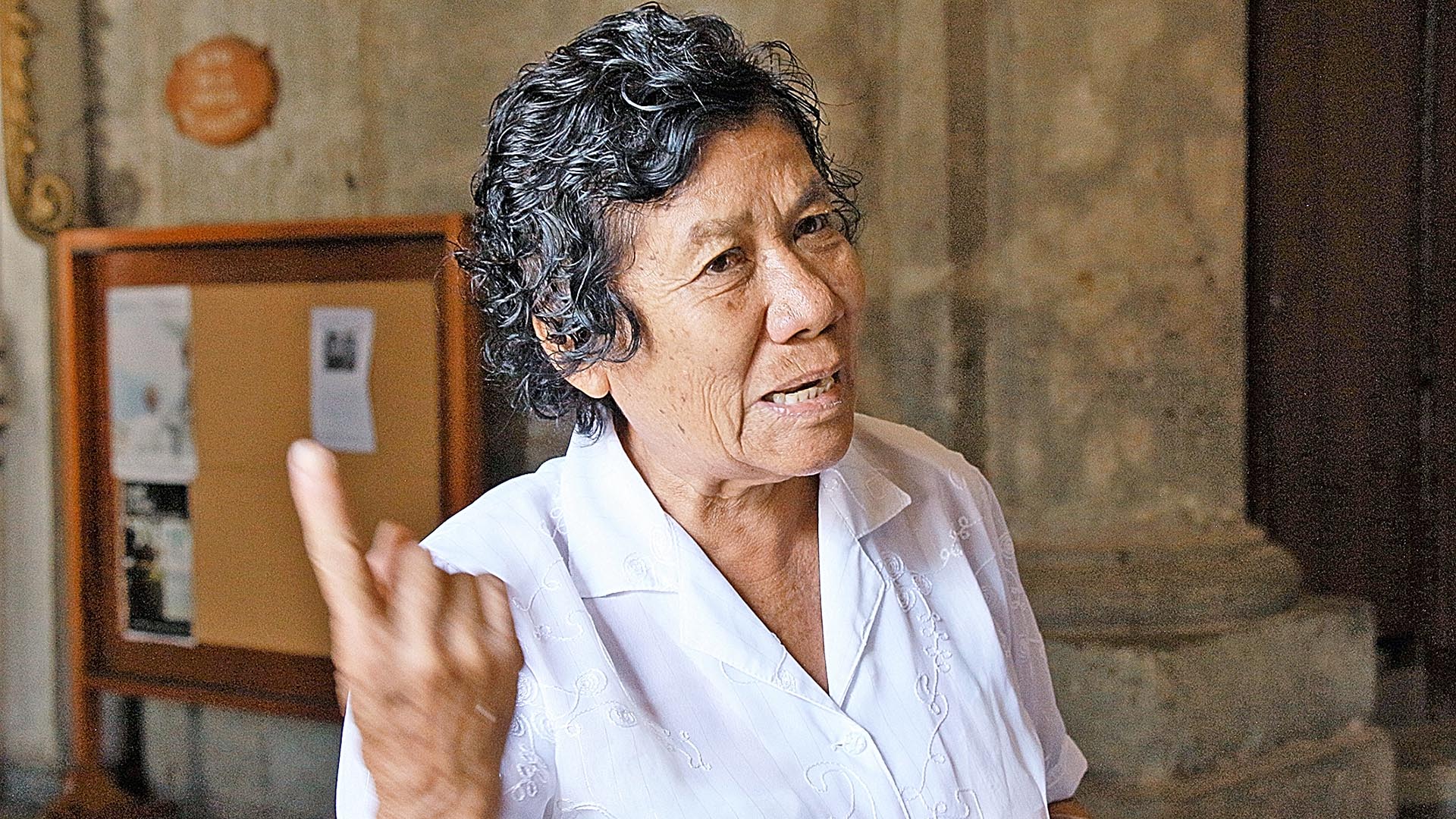 Los delitos que cometidos por algunos sacerdotes no afectan a la Iglesia Catolica como institucion, dice dona Sabina Reina Rojas. FOTO: Giovanna Martinez