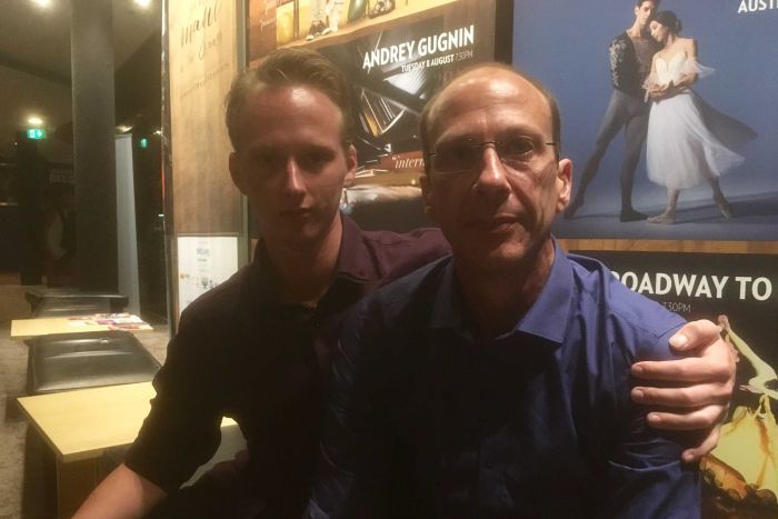 PHOTO: Survivor Damien Sheridan (R) says he will settle for nothing short of a public hearing into abuse in Bathurst. (ABC News: Gavin Coote)