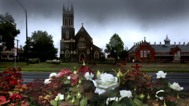 The presbytry, church and school of St Alipius in Ballarat.