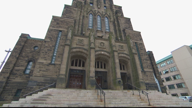 The Cathedrale Notre-Dame-de-l'Assomption is one of the churches in the Archdiocese of Moncton affected by civil lawsuits launched by victims who were sexually abused by priests. (Radio Canada)