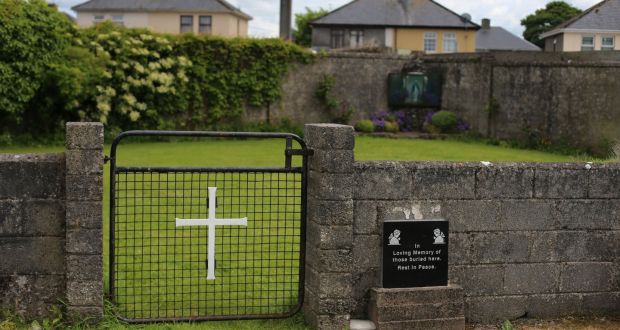 The site of a mass grave for children who died in the Tuam mother-and-baby home. Photograph: Niall Carson/PA Wire