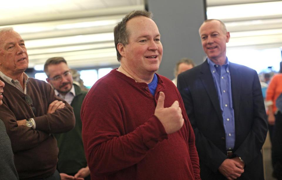 Joe Crowley spoke during a visit to The Boston Globe newsroom in 2016.
