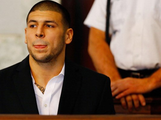 Ex-NFL star Aaron Hernandez has been found not guilty in a 2012 double slaying in Boston. (Getty Images)