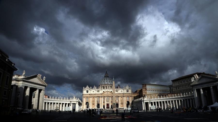 Clouds hang over St. Peter's Basilica, at the Vatican, Thursday, June 29, 2017. (Gregorio Borgia / AP)