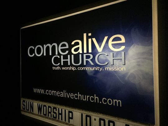 A sign identifies Come Alive Church on Old Marlton Pike in Medford. (Photo: Jim Walsh/Staff photographer)
