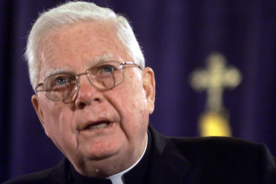 Cardinal Bernard Law, who had been one of the United States' most powerful and respected bishops until his legacy was blemished by the devastating sexual abuse of minors by priests in his Archdiocese of Boston, died early Dec. 20 in Rome at the age of 86. He is pictured in a 2002 photo in Washington. (CNS/Brendan McDermid, Reuters)