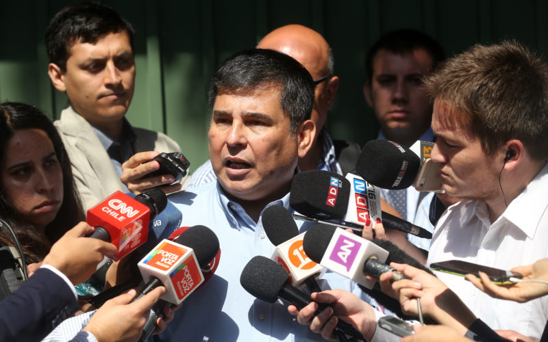Chilean Jaime Concha speaks to the press after holding a meeting with the Vatican's top abuse investigator Archbishop Charles Scicluna (Getty Images)