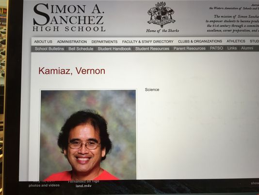 Simon Sanchez High School's website lists Vernon Kamiaz as a science teacher. Kamiaz is the latest defendant named in a clergy sexual abuse of a minor, who alleged that the Capuchin brother grabbed the boy's private parts purportedly to teach him sex moves for his girlfriend. The Guam Department of Education says personnel rules and policies are under review to deal with Kamiaz's issue.