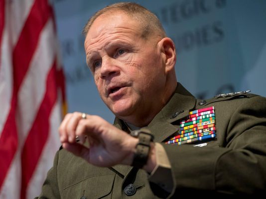 U.S. Marine Corps Commandant General Robert Neller speaks during a discussion at the Center for Strategic and International Studies (CSIS) in Washington.