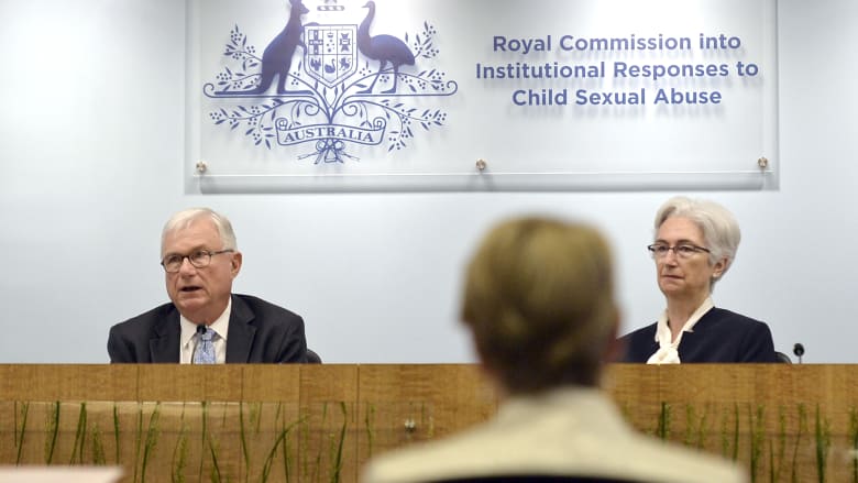 Justices Peter McClellan and Jennifer Coates at the final sitting of the royal commission into child abuse.
