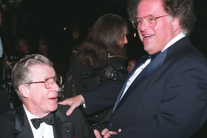 Mr. Levine, right, in 1997, with Schuyler Chapin, a former Met general manager who was New York’s cultural affairs commissioner under Mayor Rudolph Giuliani.