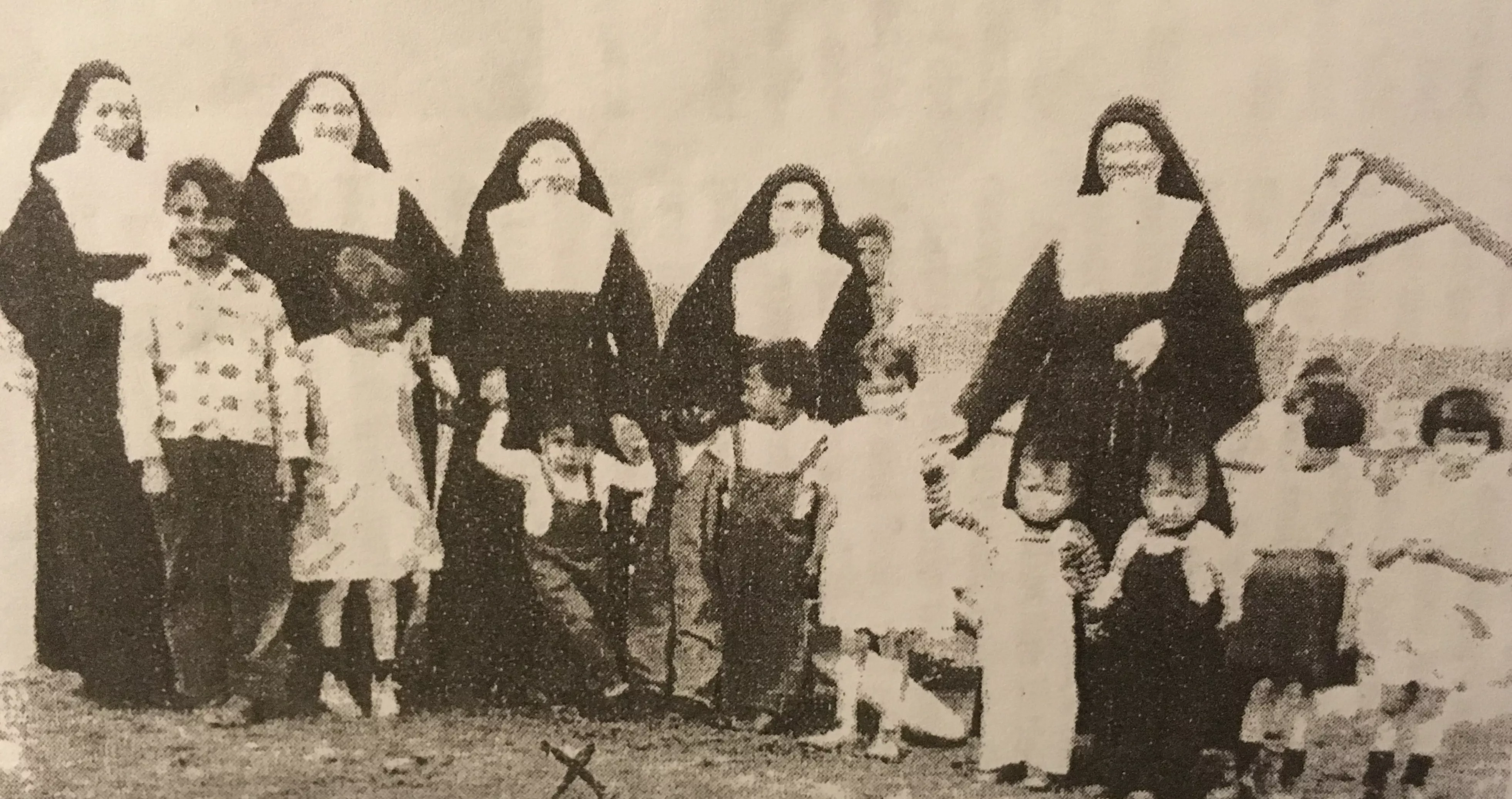 Dennis Isaac Seely (third from left) at the Tekakwitha Indian Mission in Sisseton, South Dakota. (Courtesy of Dennis Isaac Seely, as reproduced in the Native Sun News.)