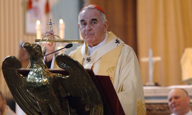 Cardinal Keith O’Brien at St Mary’s Cathedral in Edinburgh in 2012, before the sexual misconduct claims became public. Photograph: Angus Blackburn/Rex/Shutterstock