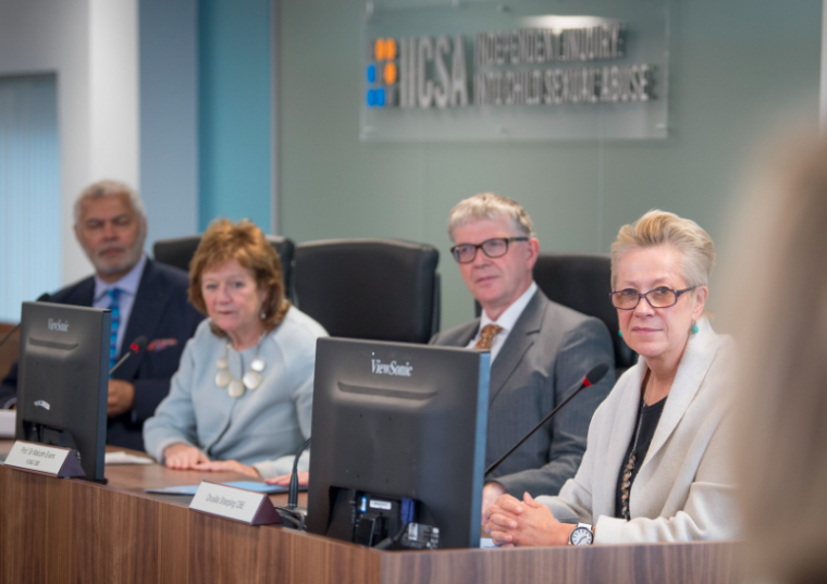 The inquiry is chaired by professor Alexis Jay, second from left.