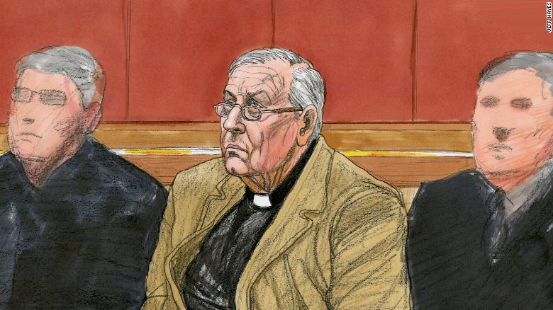 Cardinal George Pell in a Melboune court Monday, March 5.