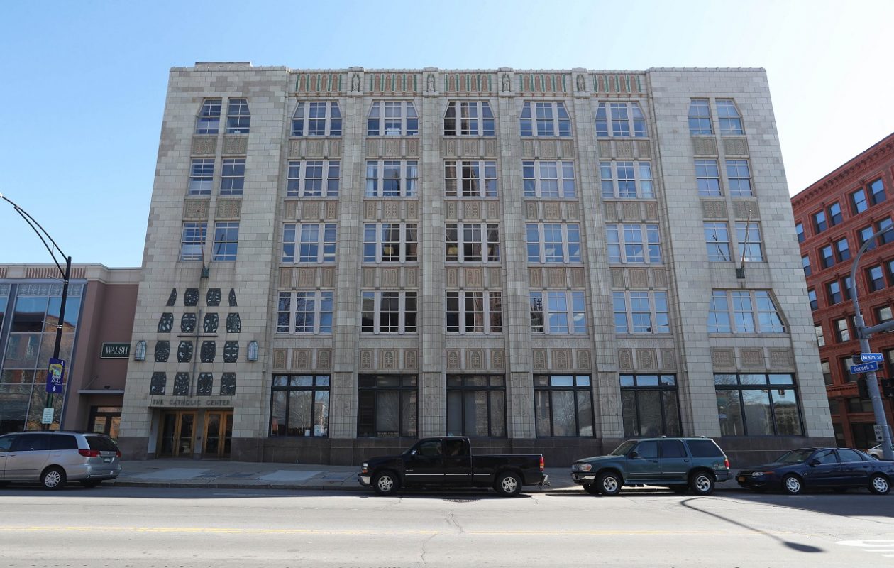 The Catholic Diocese of Buffalo, headquartered on Main Street, recently released a list of priests accused of sexually abusing minors. (Sharon Cantillon/News file photo)