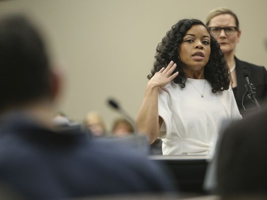 Tiffany Thomas Lopez complained to MSU trainers Destiny Teachnor-Hauk and Lianna Hadden about her treatments from Larry Nassar. (Photo: Matthew Dae Smith/Lansing State)