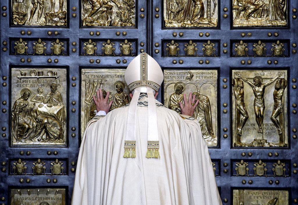 Pope Francis opened the Holy Door to mark the opening of the Catholic Holy Year, or Jubilee, in St. Peter’s Basilica at the Vatican in 2015.
