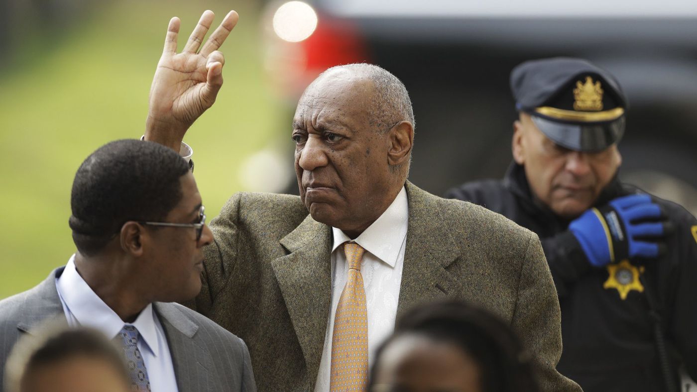 Bill Cosby arrives at the Montgomery County Courthouse for his sexual assault trial on Thursday. (Matt Slocum / Associated Press)