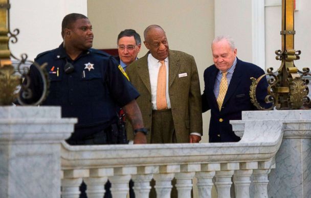PHOTO: Bill Cosby walks towards the courtroom after a break in the Montgomery County Courthouse on the fourth day of his sexual assault retrial on April 12, 2018 in Norristown, Pa. (Mark Makela/Pool via AFP/Getty Images)