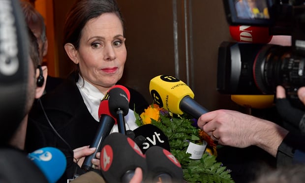 Sara Danius said she had lost the confidence of the Swedish Academy. Photograph: Jonas Ekstromer/EPA