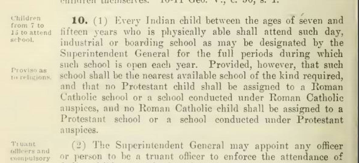 Section 10 from the 1927 Indian Act