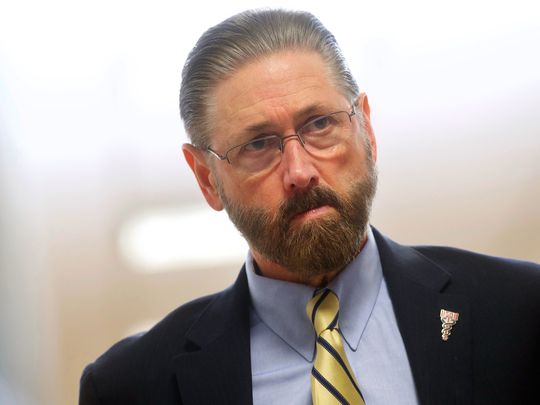 Judge Steven O'Neill, who presided over the Bill Cosby sexual-assault retrial, just before the jury delivered the guilty verdict on April, 26, 2018, at the Montgomery County Courthouse in Norristown, Pa. (Photo: MARK MAKELA/AP)