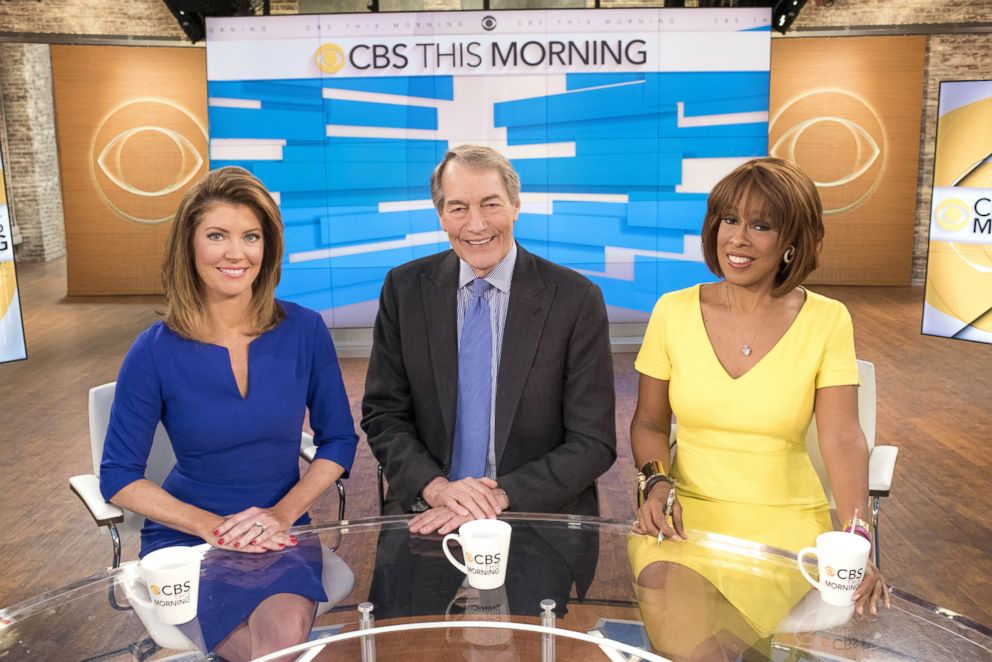 In this file photo, Norah O'Donnell, Charlie Rose and Gayle King on "CBS This Morning," May 24, 2016, in New York City.