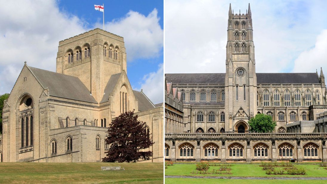 (L) Ampleforth Monastry and College, North Yorkshire, and Downside Abbey and School, Somerset