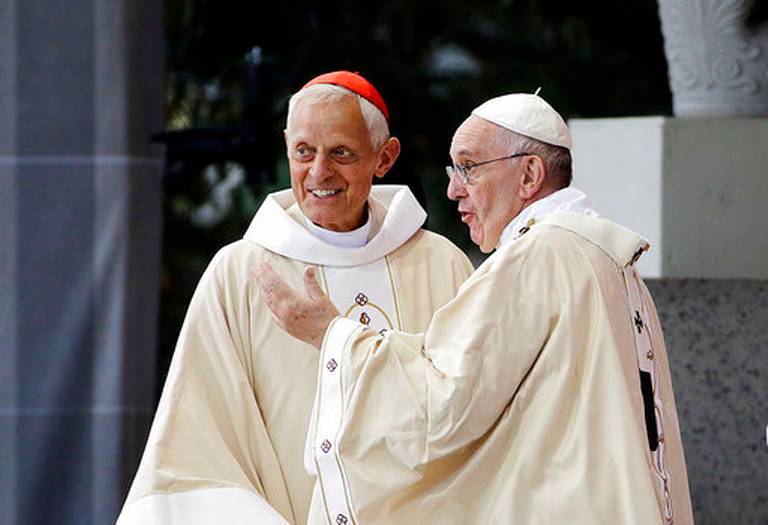 FILE – In this Sept. 23, 2015, file photo, Cardinal Donald Wuerl, archbishop of Washington, left, looks toward the crowd with Pope Francis following a Mass outside the Basilica of the National Shrine of the Immaculate Conception in Washington. Wuerl wrote to priests to defend himself on the eve of the scheduled Tuesday, Aug. 14, 2018, release of a grand jury report investigating child sexual abuse in six of Pennsylvania’s Roman Catholic dioceses. (AP Photo/David Goldman, File) David Goldman AP