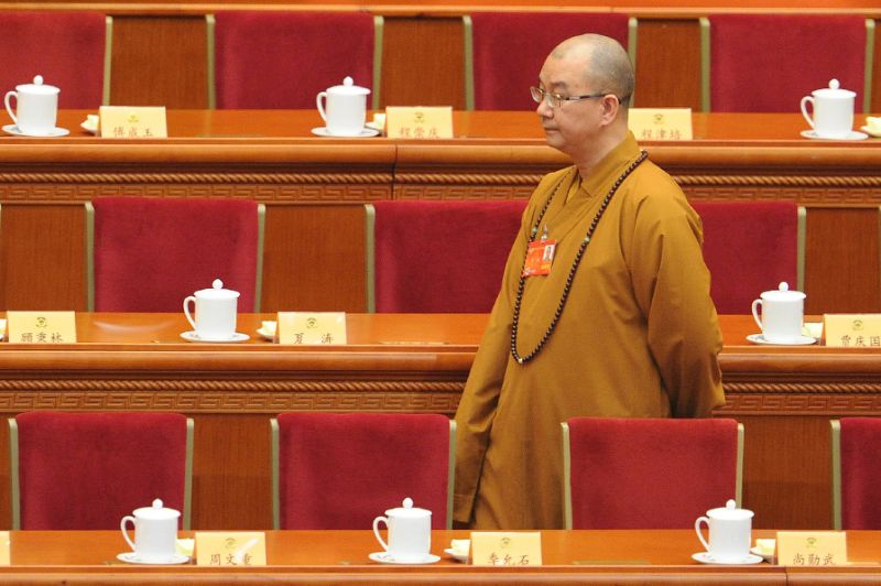 Last month two monks accused Xuecheng of sending explicit text messages to at least six women, threatening or cajoling them to have sex with him (AFP Photo/WANG ZHAO)
